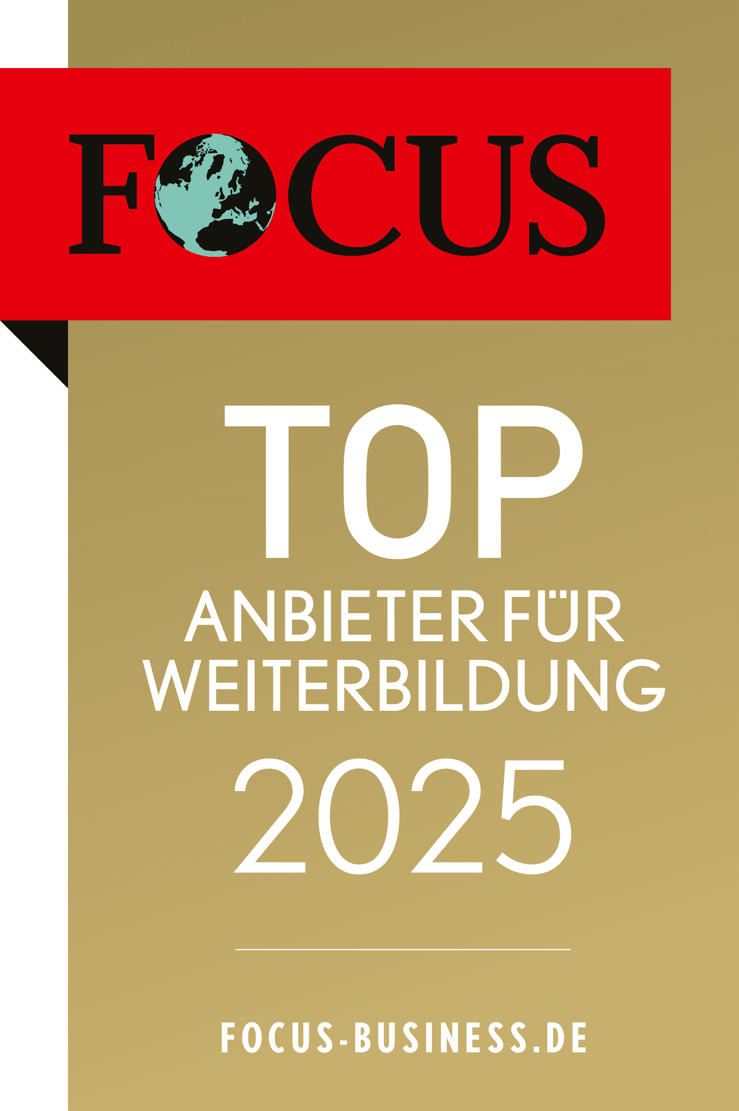 Auszeichnung TOP Anbieter für Weiterbildung 2025 vom Focus