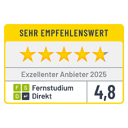 Siegel fernstudium-direkt 2025 Exzellenter Anbieter